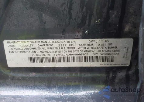 2010 Volkswagen Jetta Limited Edition/Se/Sel from USA, damaged, VIN 3VWRZ7AJ8AM066305